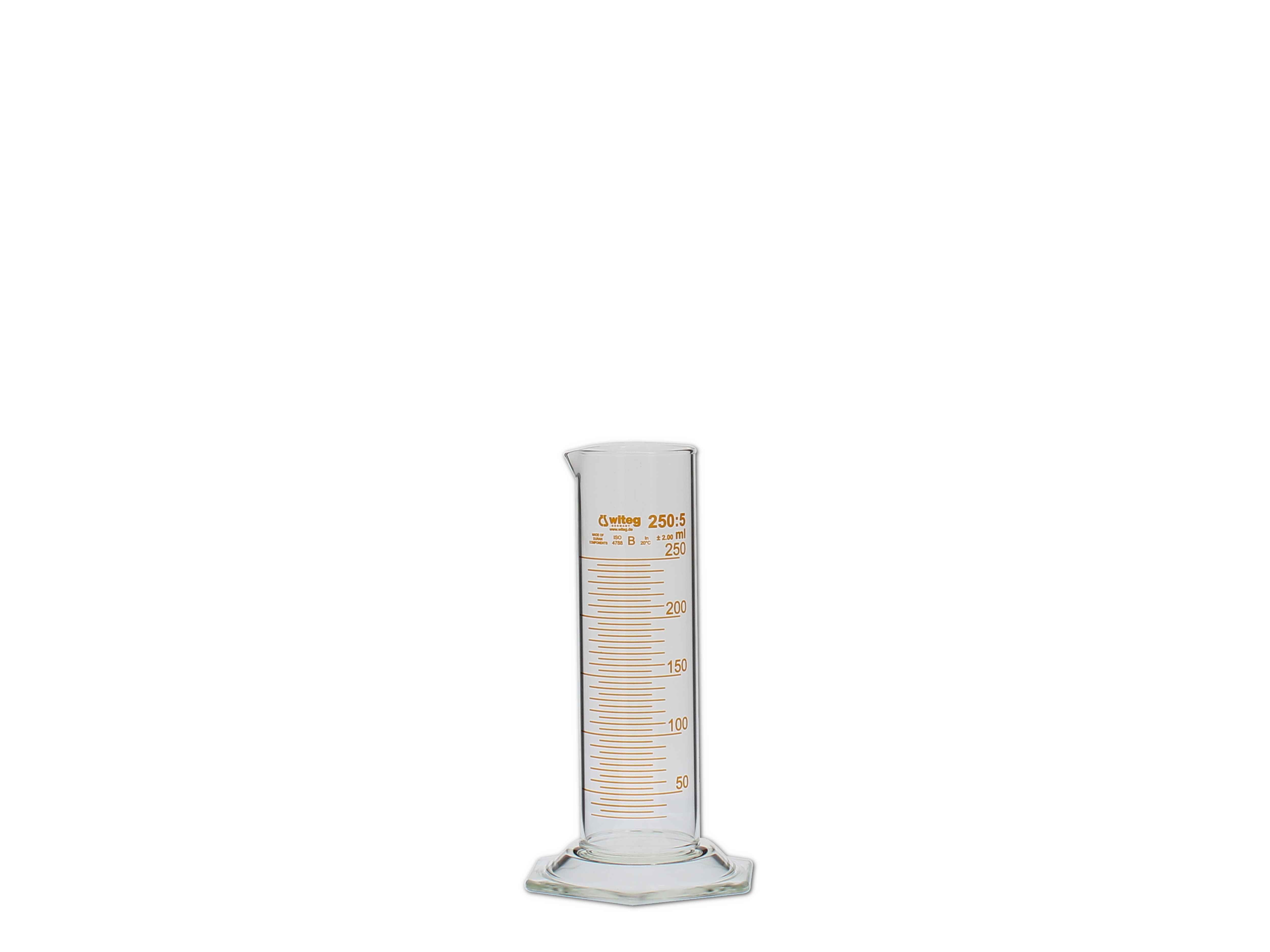    Messzylinder, Glas, graduiert - 250ml (niedere Form)