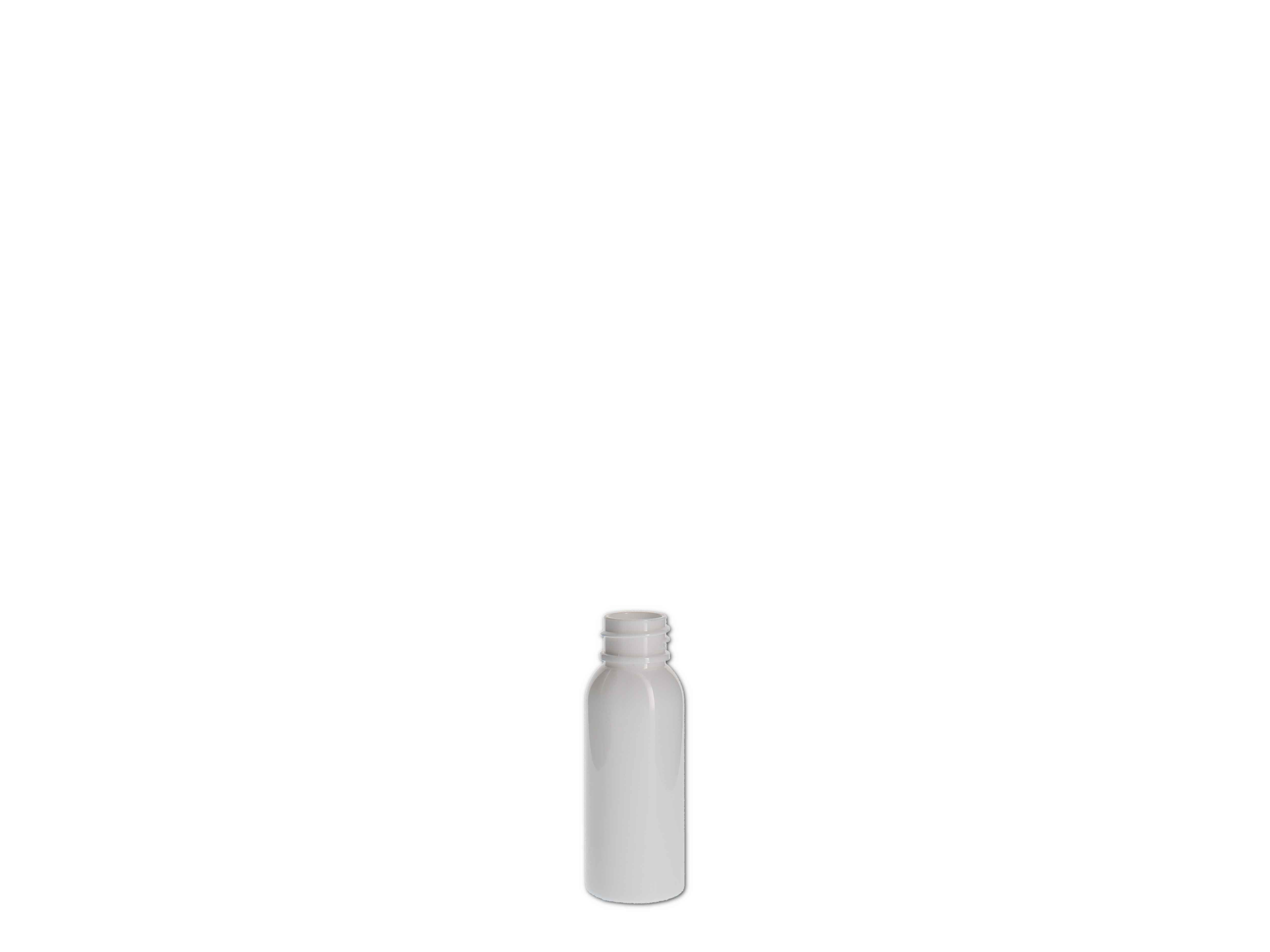    Kosmetikflasche, Kunststoff weiß, rund 30ml